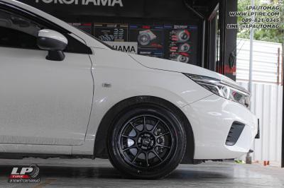 รถ -HONDA CITY ล้อแม็ก - KONIG N632 Dekagram FlowForming ดำด้าน สเปค - 15x7 ET28 4x100 ยาง - ALLIANCE AL30 030Ex เบอร์ -195/55-15