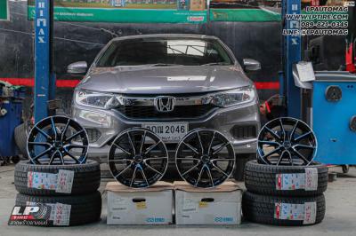 รถ - HONDA CITY ล้อแม็ก - ENKEI WSQ31 DRACO ดำหน้าเงา สเปค - 15x6.5 ET38 4x100 ยาง - LENSO D-1CS เบอร์ - 195/55-15