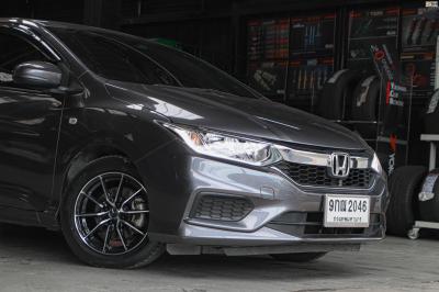 รถ - HONDA CITY ล้อแม็ก - ENKEI WSQ31 DRACO ดำหน้าเงา สเปค - 15x6.5 ET38 4x100 ยาง - LENSO D-1CS เบอร์ - 195/55-15