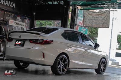 รถ - HONDA CITY ล้อแม็ก -LENSO Jager Craft ดำเงามิลลิ่งก้านเงิน สเปค -17x7.5 ET35 4x100 รัดยาง- LENSO D-1CS เบอร์ - 205/45-17