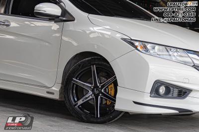 รถ - HONDA CITY ล้อแม็ก - LENSO Jager Craft ดำเงามิลลิ่งก้านเงิน ขอบ - 17x7.5 ET35 4x100
