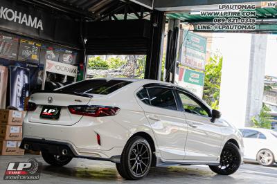 รถ - HONDA CITY ล้อแม็ก - ADVANTI N719 FlowForming ดำด้าน สเปค - 16x7 ET35 4x100 ยาง- YOKOHAMA ES32 เบอร์ - 195/50-16