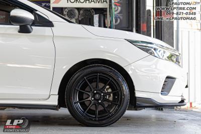 รถ - HONDA CITY ล้อแม็ก - ADVANTI N719 FlowForming ดำด้าน สเปค - 16x7 ET35 4x100 ยาง- YOKOHAMA ES32 เบอร์ - 195/50-16