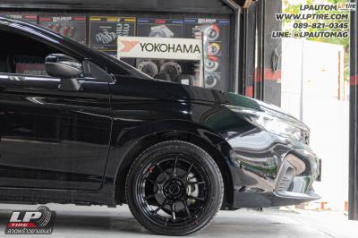 รถ - HONDA CITY GN ล้อแม็ก - LENSO VENOM V1N LITETECH+ FlowForming ดำเงา สเปค -16x7 ET35 4x100 ยาง - YOKOHAMA AE51 เบอร์ - 195/50-16