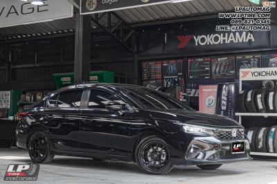 รถ - HONDA CITY GN ล้อแม็ก - LENSO VENOM V1N LITETECH+ FlowForming ดำเงา สเปค -16x7 ET35 4x100 ยาง - YOKOHAMA AE51 เบอร์ - 195/50-16
