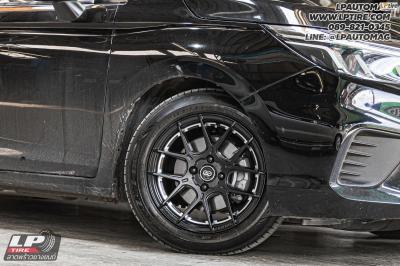 รถ - HONDA CITY ล้อแม็ก - ENKEI SC40 ดำด้านอันเดอร์คัตเงิน สเปค -15x7 ET35 4x100 สปริงโหลด YSS SPORT SERIES -หน้าโหลด 30mm -หลังโหลด 30mm ใช้ยางเดิม
