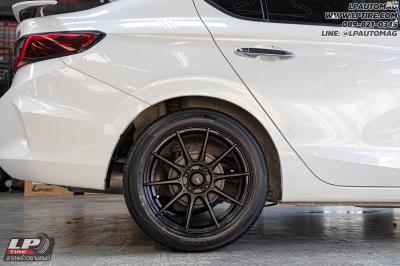 รถ - HONDA CITY&nbsp;ล้อแม็ก - ADVANTI N719 FlowForming ดำด้าน สเปค - 16x7 ET35 4x100&nbsp;รัดยาง - YOKOHAMA ES32 เบอร์ - 195/55-16