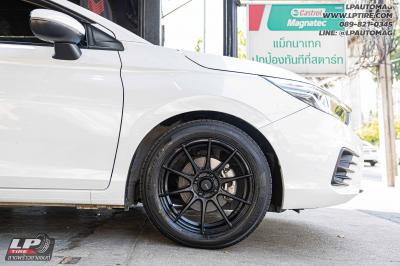 รถ - HONDA CITY&nbsp;ล้อแม็ก - ADVANTI N719 FlowForming ดำด้าน สเปค - 16x7 ET35 4x100&nbsp;รัดยาง - YOKOHAMA ES32 เบอร์ - 195/55-16