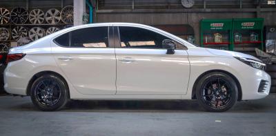 HONDA CITY GN จัดแม็ก LENSO Jager Dyna 16x7 ET35 4x100 #ดำด้าน สวยเลยครับ