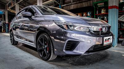 HONDA CITY GN 2020 จัดล้อแม็กแท้ LENSO JAGER CRAFT ขอบ 16นิ้ว สีดำด้าน พร้อมยาง 195/50-16 MAXXIS HP5 สวยงามลงตัวครับ