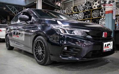 รถ - HONDA CITY ป้ายแดง  ล้อแม็ก - LENSO ProjectD RACE5 สีHD สเปค - 16x7.0 4x100 ET40 รัดยาง - BRIDGESTONE MICHEIN PRIMACY4 เบอร์ - 195/55R16(ยางเดิม)