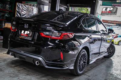 รถ - HONDA CITY ป้ายแดง ล้อแม็ก - LENSO SPIRIT AKIRA ดำหน้าเงา สเปค - 15x7 ET35 4x100 รัดยาง - MAXXIS MA-P3 ยางเดิม เบอร์ - 185/65-15