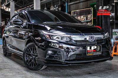 รถ - HONDA CITY ป้ายแดง ล้อแม็ก - LENSO SPIRIT AKIRA ดำหน้าเงา สเปค - 15x7 ET35 4x100 รัดยาง - MAXXIS MA-P3 ยางเดิม เบอร์ - 185/65-15