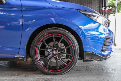 รถ - HONDA CITY ป้ายแดง ล้อแม็ก - APEX ZR165 ดำขอบแดง ขอบ - 17x7.5 ET40 4x100 ยาง - YOKOHAMA V552 เบอร์ - 205/45-17