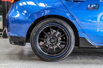 รถ - HONDA CITY ล้อแม็ก - ENKEI SC55 ดำด้านขอบน้ำเงิน ขอบ - 17x8 ET35 4x100 ยาง - YOKOHAMA V552 เบอร์ - 205/45-17