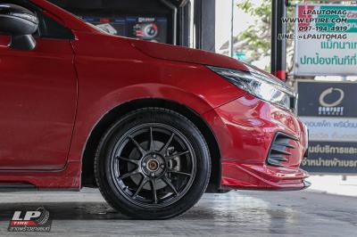 รถ - HONDA CITY ล้อแม็ก - NK Performance NK105N (TC105n) Flowforming NK Dark สเปค - 16x7 ET35 4x100 ยาง -YOKOHAMA AE51 เบอร์ - 185/55-16