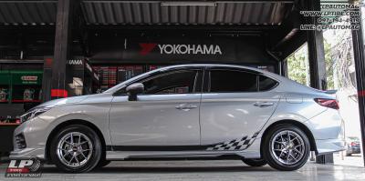 รถ - HONDA CITY ล้อแม็ก -K-Speed FIR-204 คาร์บอนเก สเปค - 15x7 ET35 4x10 ยาง - YOKOHAMA E70 เบอร์ -185/60-15