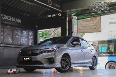 รถ - HONDA CITY ล้อแม็ก -K-Speed FIR-204 คาร์บอนเก สเปค - 15x7 ET35 4x10 ยาง - YOKOHAMA E70 เบอร์ -185/60-15