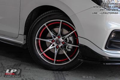 รถ -HONDA CITY ล้อแม็ก -YACHIYODA LW01 ดำหน้าเงาขลิบแดง สเปค - 16x7 ET40 4x100-4x114.3 ยาง - YOKOHAMA AE50 เบอร์ - 185/55R16