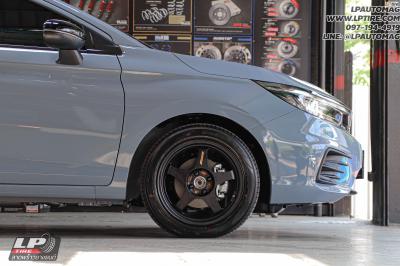 รถ - HONDA CITY ล้อแม็ก - NK388 (SPOON) Flowforming ดำด้าน สเปค - 16x7 ET35 4x100 ยาง - YOKOHAMA AE50 เบอร์ - 185/55-16