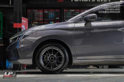 รถ - HONDA CITY ล้อแม็ก - NK105N (TC105n) Flowforming NK Dark สเปค - 16x7 ET35 4x100 ยาง - ฺYOKOHAMA ES32 เบอร์ -195/50-16