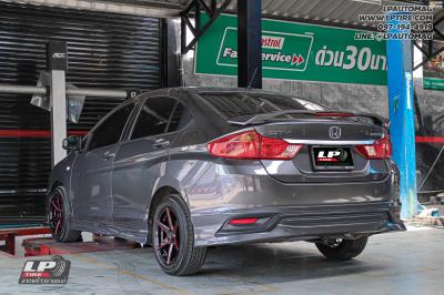 รถ - HONDA CITY ล้อแม็ก - LENSO Jager Craft ดำเงามิลลิ่งก้านแดง สเปค - 15x7 ET35 4x100 ยาง - ALLIANCE AL30 030Ex เบอร์ -195/55-15