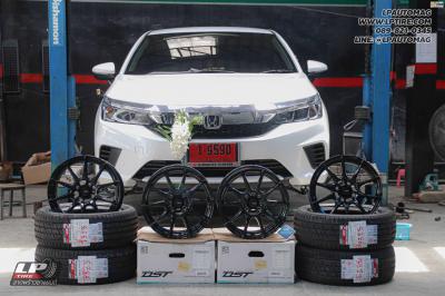 รถ - HONDA CITY ล้อแม็ก - ADVANTI N979 PROTO FlowForming ดำเงา สเปค - 15x7 ET35 4x100 ยาง - LENSO D-1CS เบอร์ - 195/55-15