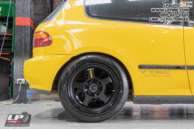 รถ - HONDA CIVIC ล้อแม็ก -NK Performance NK388 (SPOON) Flowforming BLACK FLAT สเปค - 15x7 ET35 4x100 ยาง - LENSO D-1CS เบอร์ - 195/55-15