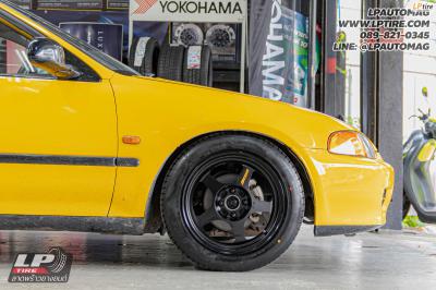 รถ - HONDA CIVIC ล้อแม็ก -NK Performance NK388 (SPOON) Flowforming BLACK FLAT สเปค - 15x7 ET35 4x100 ยาง - LENSO D-1CS เบอร์ - 195/55-15
