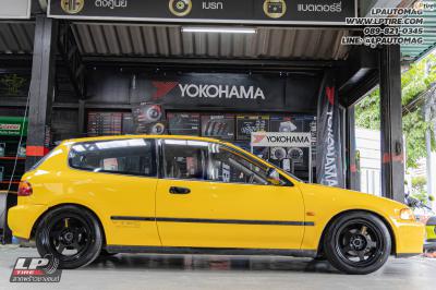 รถ - HONDA CIVIC ล้อแม็ก -NK Performance NK388 (SPOON) Flowforming BLACK FLAT สเปค - 15x7 ET35 4x100 ยาง - LENSO D-1CS เบอร์ - 195/55-15