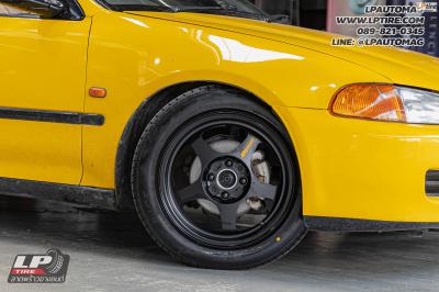 รถ - HONDA CIVIC ล้อแม็ก -NK Performance NK388 (SPOON) Flowforming BLACK FLAT สเปค - 15x7 ET35 4x100 ยาง - LENSO D-1CS เบอร์ - 195/55-15