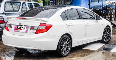 HONDA CIVIC FB จัดล้อแท้ ENKEI SC46 17 5x114 สีเทาด้าน 215/45-17 YOKOHAMA ES32