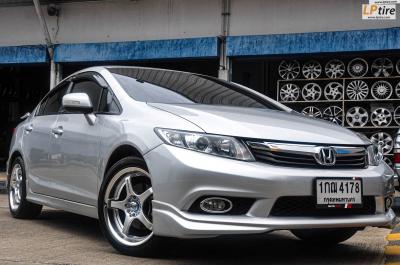 HONDA CIVIC FB ล้อ AF-602 17x7.5 5H100-114.3 ขอบลึกๆ โหดๆ พร้อมเทรินล้อเดิมติดรถ