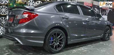 Honda Civic FB + ล้อแม็ก Lenso Project-D Spec E (PDE) 17นิ้ว สีHyper Dark + ยาง FALKEN ZE912 215/45-17