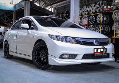 รถ - HONDA CIVIC ล้อแม็ก - LENSO Jager Dyna สีดำด้าน สเปค - 17x7.5 5x114.3 ET35 รัดยาง - YOKOHAMA BluEarth-GT AE51 เบอร์ - 215/45-17