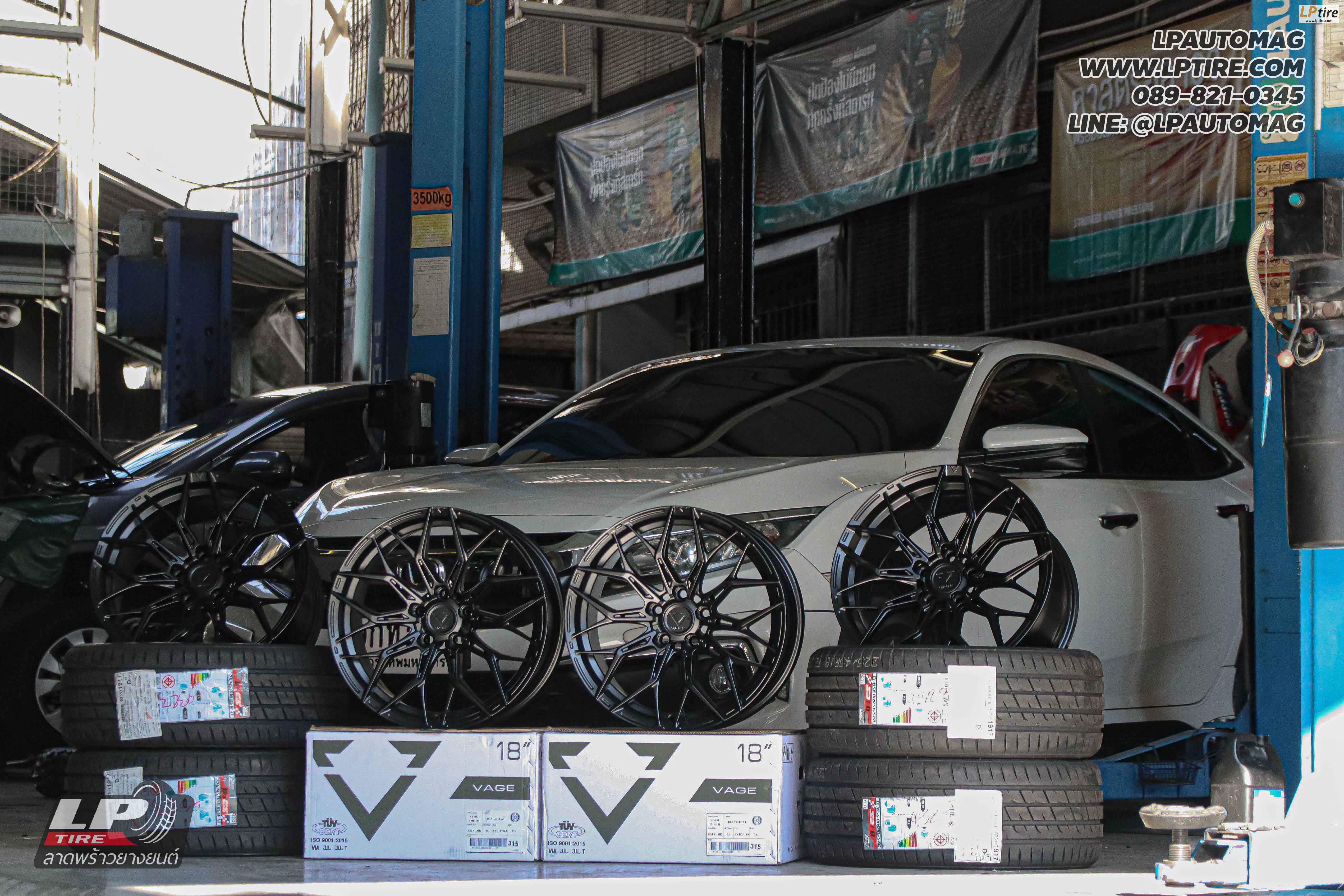 รถ -HONDA CIVIC ล้อแม็ก - VAGE VF032 ดำด้าน สเปค - 18x8.5 ET35 5x112-5x114.3 ยาง - LENSO D-1CS เบอร์ - 225/45-18