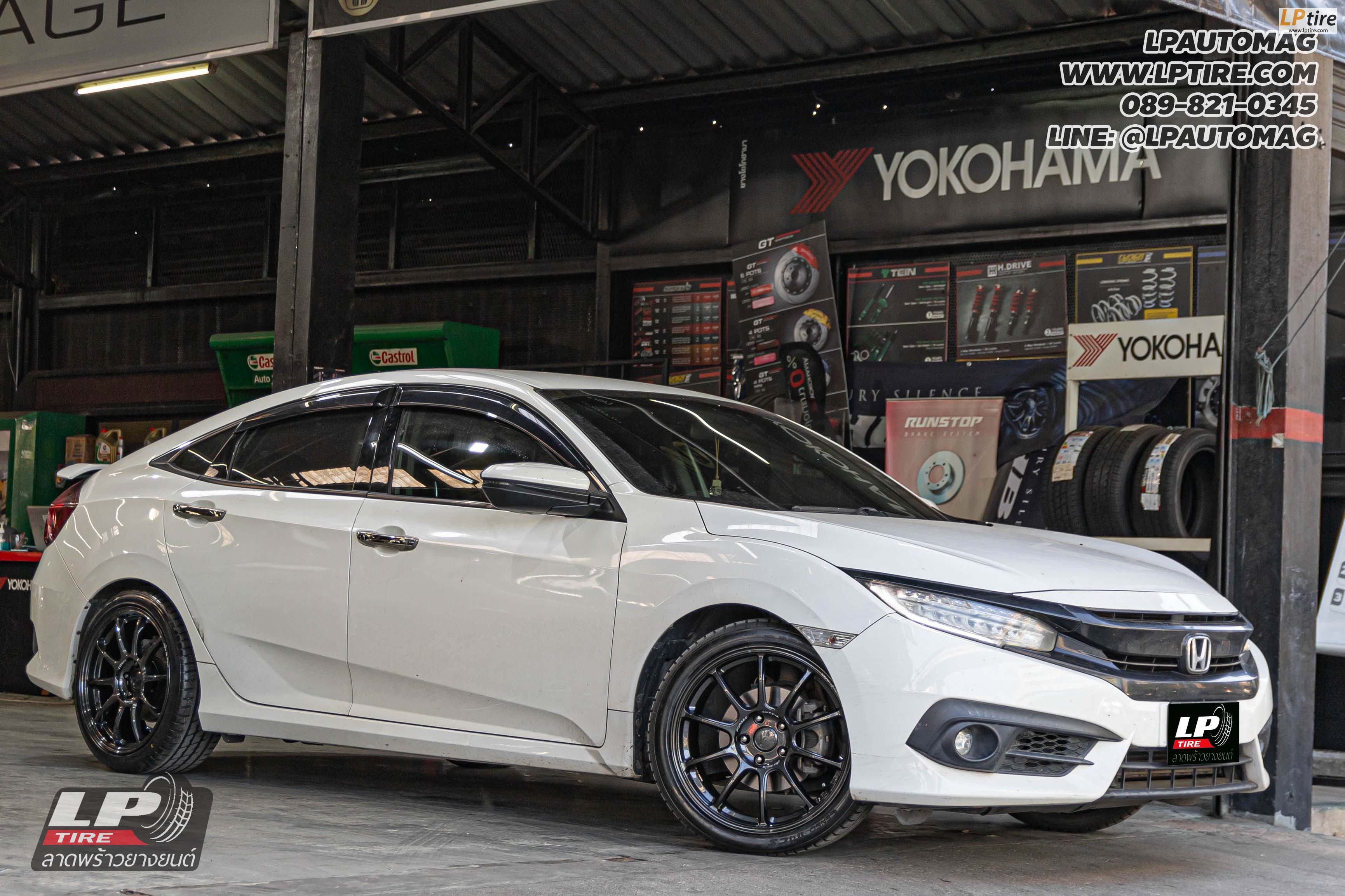 รถ - HONDA CIVIC&nbsp;ล้อแม็ก - NK Performance NK40-A (ZE40) Flowforming DGM สเปค - 18x8.5 ET35 5x114.3&nbsp;iรัดยาง - LENSO D-1CS เบอร์ - 235/40-18