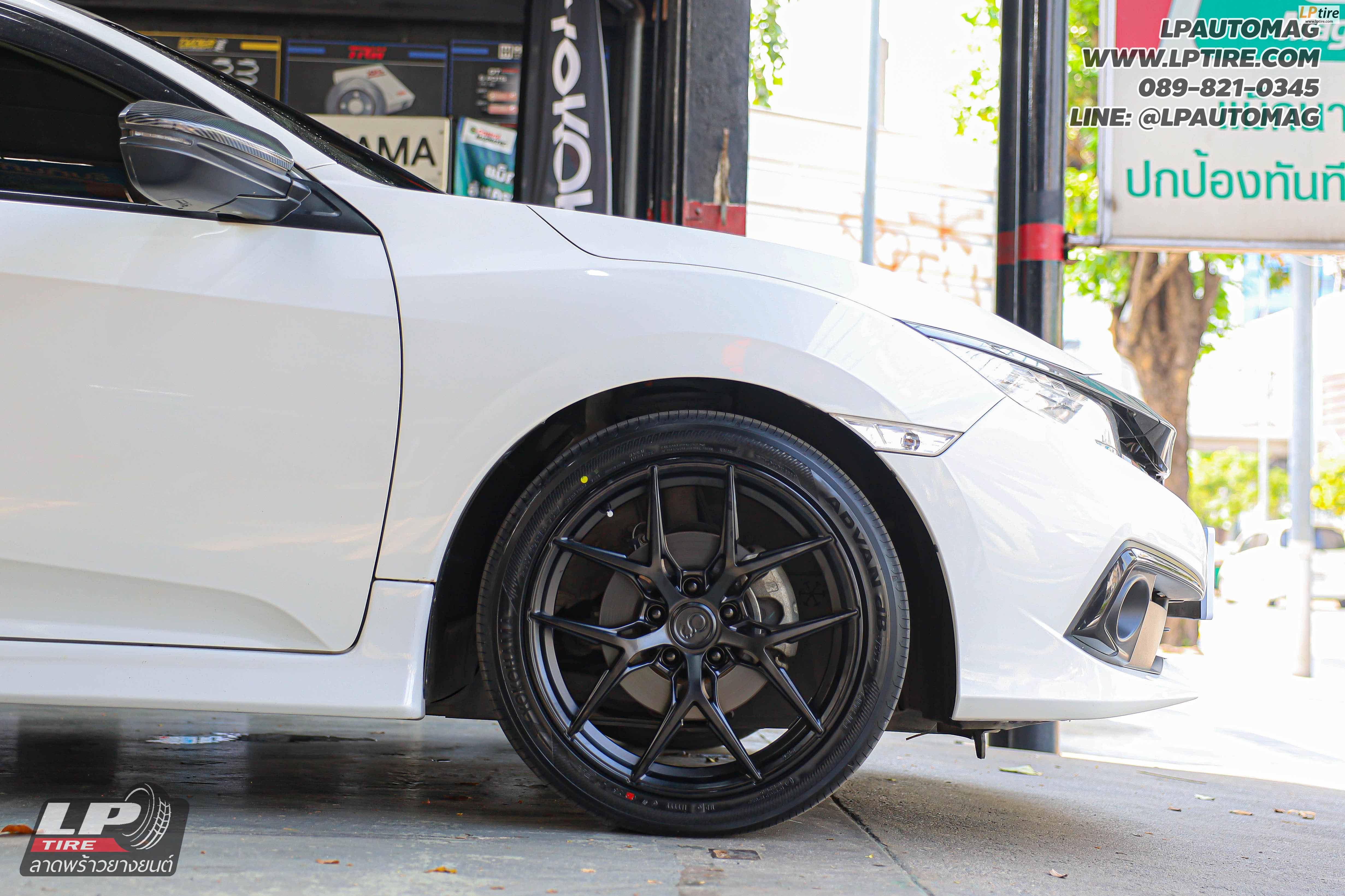 รถ - HONDA CIVIC&nbsp;ล้อแม็ก - ORI WHEELS CHAPTER-4 FlowForming ดำด้าน สเปค - 18x8.5 ET35 5x114.3-5x112&nbsp;รัดยาง - YOKOHAMA V553 เบอร์ - 235/40-18