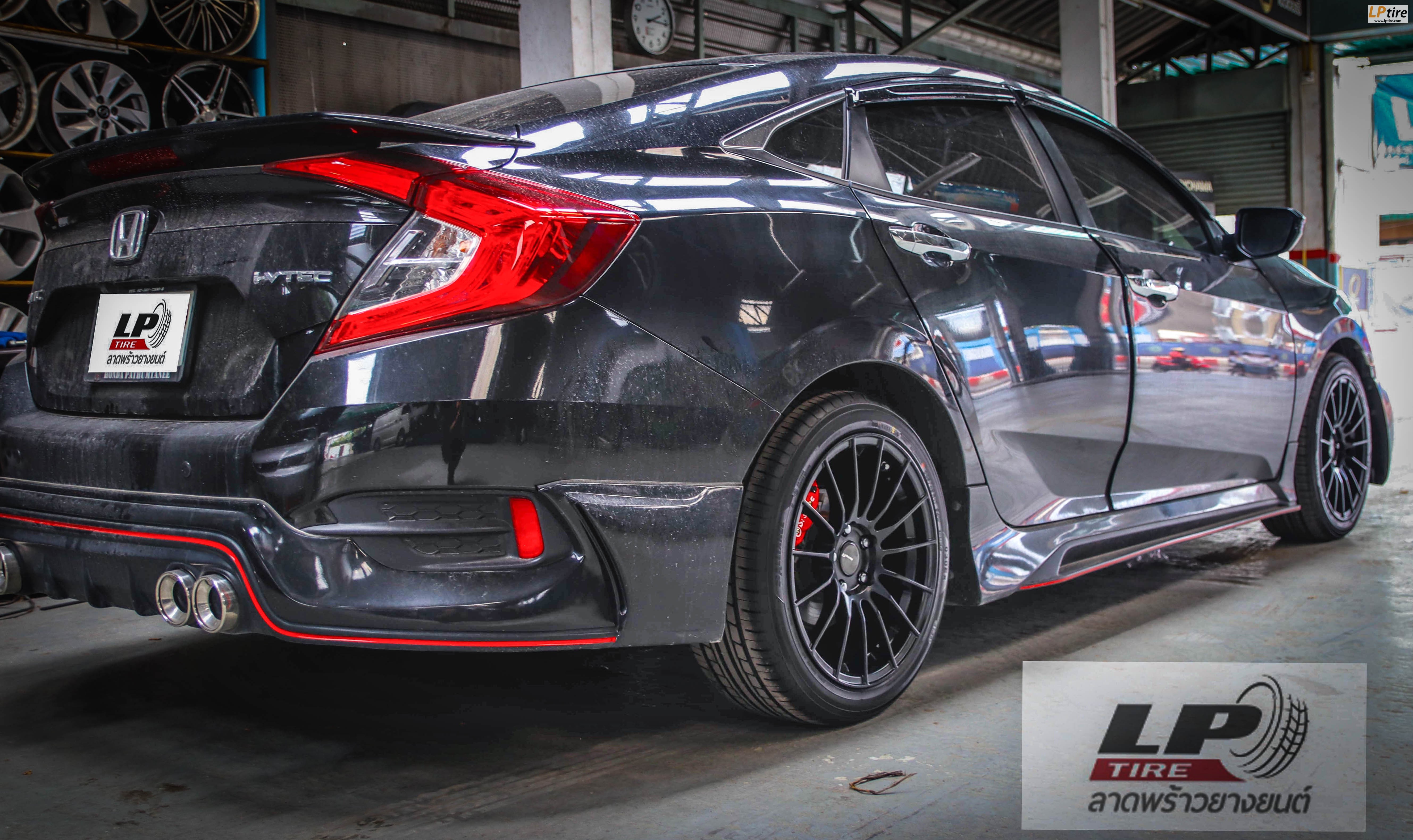 HONDA CIVIC FC จัดล้อแม็ก #SSW S254 RS05RR 17x8 ET35 5x114.3 #ดำด้าน พร้อมยาง ALLIANCE 030Ex MADE IN JAPAN 225/45-17 ดุโหด หรู มาก