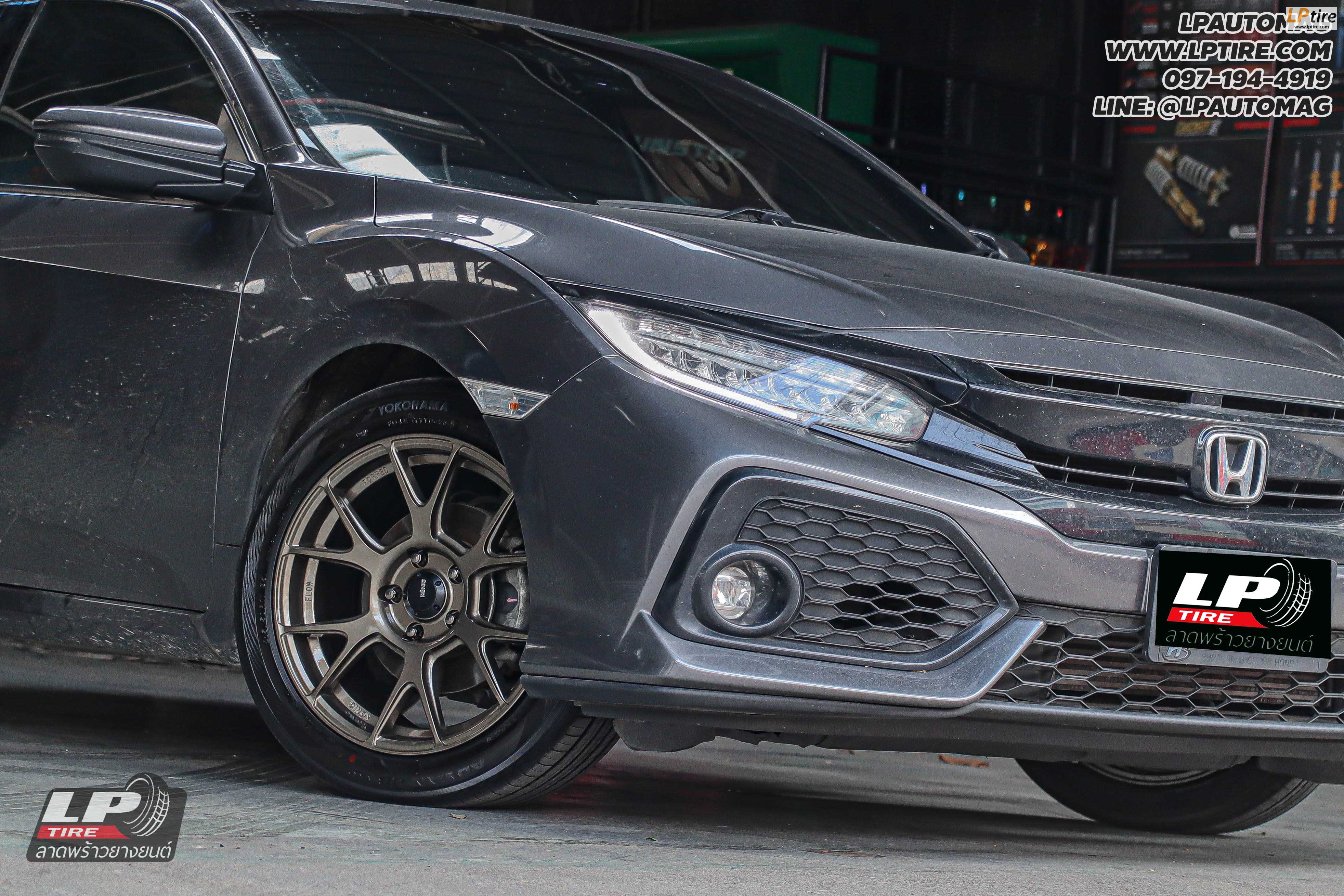 รถ - HONDA CIVIC ล้อแม็ก - KONIG N636 Ampliform FlowForming น้ำตาลเงา สเปค - 17x8 ET40 5x114.3 ยาง - YOKOHAMA V552 เบอร์ -215/50-17