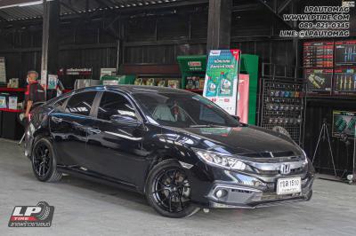 รถ - HONDA CIVIC ล้อแม็ก - LENSO Jager Dyna ดำด้าน สเปค - 17x7.5 ET35 5x114.3 ยาง - LENSO D-1CS เบอร์ - 215/50-17