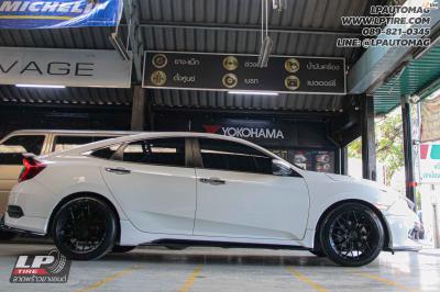 รถ -HONDA CIVIC ล้อแม็ก - VAGE VF032 ดำด้าน สเปค - 18x8.5 ET35 5x112-5x114.3 ยาง - LENSO D-1CS เบอร์ - 225/45-18