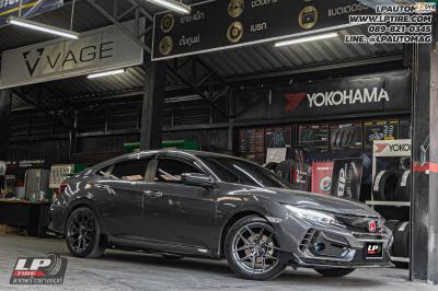 รถ - HONDA CIVIC ล้อแม็ก - VAGE VF013 V-DARK สเปค - 18x8.5 ET35 5x112-5x114.3 ใช้ยางเดิม