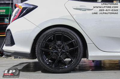 รถ - HONDA CIVIC ล้อแม็ก - VAGE VF013 FlowForming ดำเงา สเปค - 18x8.5 ET35 5x112-5x114.3 ยาง - YOKOHAMA AE51 เบอร์ -235/40-18 โช๊คอัพ Profender Fitz