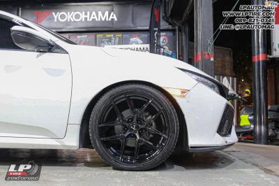 รถ - HONDA CIVIC ล้อแม็ก - VAGE VF013 FlowForming ดำเงา สเปค - 18x8.5 ET35 5x112-5x114.3 ยาง - YOKOHAMA AE51 เบอร์ -235/40-18 โช๊คอัพ Profender Fitz