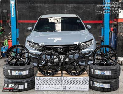 รถ - HONDA CIVIC ล้อแม็ก - VAGE VF04 FlowForming BLACK สเปค - 18x8.5 ET35 5x112-5x114.3 รัดยาง - MICHELIN Pilot Sport 5 เบอร์ - 235/40-18
