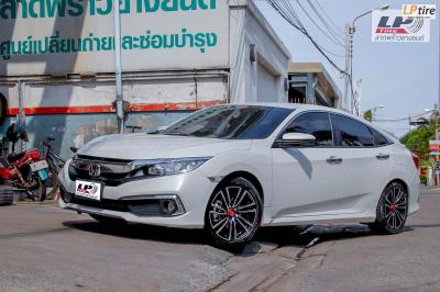 รถ - HONDA CIVIC ล้อแม็ก - LENSO SAMURAI RYU 17x7.5 สีดำเงากลึงหน้าเงา สเปค - 5x114.3 ET35 รัดยาง - YOKOHAMA BluEarth-GT AE51 เบอร์ - 215/50-17