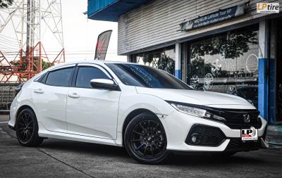 HONDA CIVIC FK จัดล้อ ENKEI SC22 แท้ 17 5x114 สีดำด้าน พร้อมยาง 215/50R17 YOKOHAMA DB V552