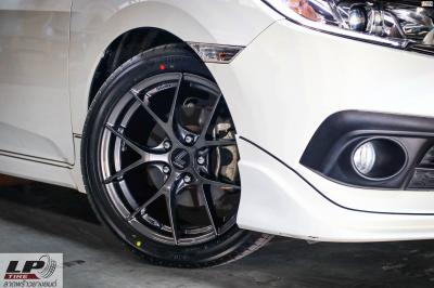 HONDA CIVIC FC จัดล้อแม็ก LENSO Jager Dyna 17x7.5 ET35 5x114.3 #Hyper Dark +ยาง ALLIANCE 030Ex MADE IN JAPAN 225/45-17 #โปร3แถม1