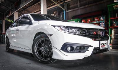 HONDA CIVIC FC จัดล้อแม็ก LENSO Jager Dyna 17x7.5 ET35 5x114.3 #Hyper Dark +ยาง ALLIANCE 030Ex MADE IN JAPAN 225/45-17 #โปร3แถม1